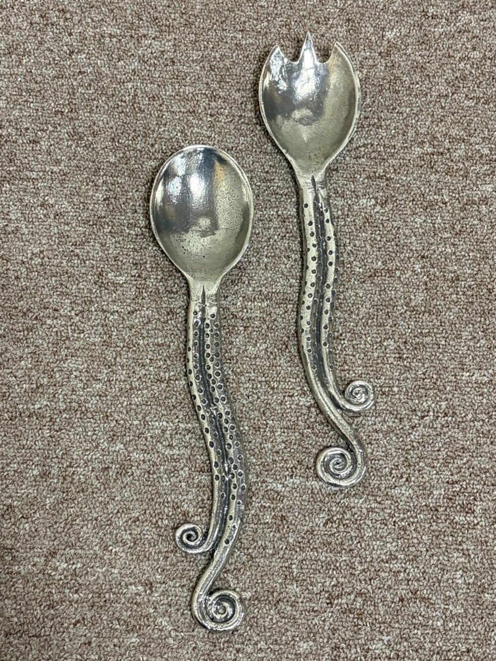 Patrick Meyer Pewter Tentacle Salad Serving Set